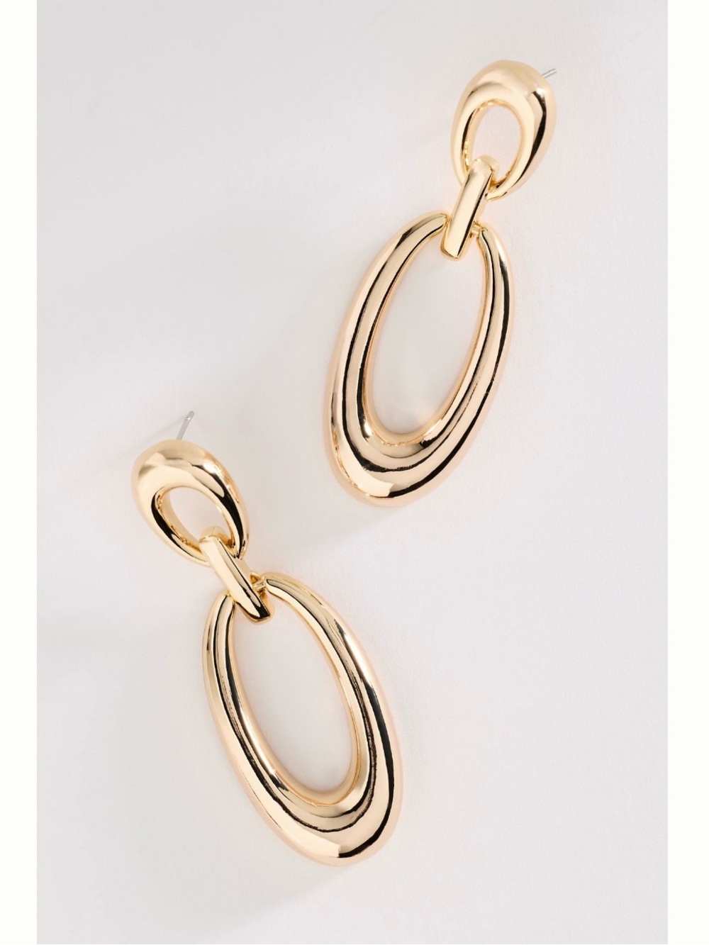 Brand New Anthropologie 14k gold-plated Linked Metal Drop Earrings
